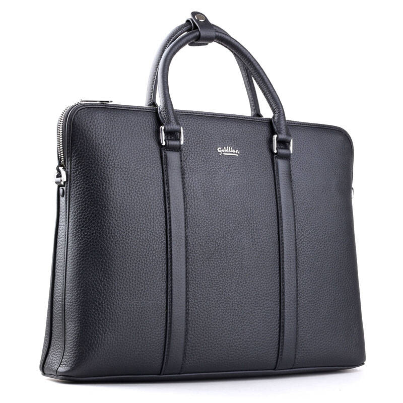 金利来goldlion 男士牛皮单肩公文包 黑色 1083111