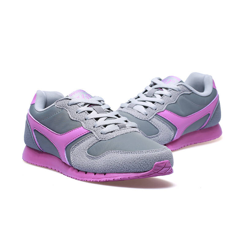 361度女鞋防滑耐磨时尚跑步鞋 三六一 浅灰/粉 38码 - 京东