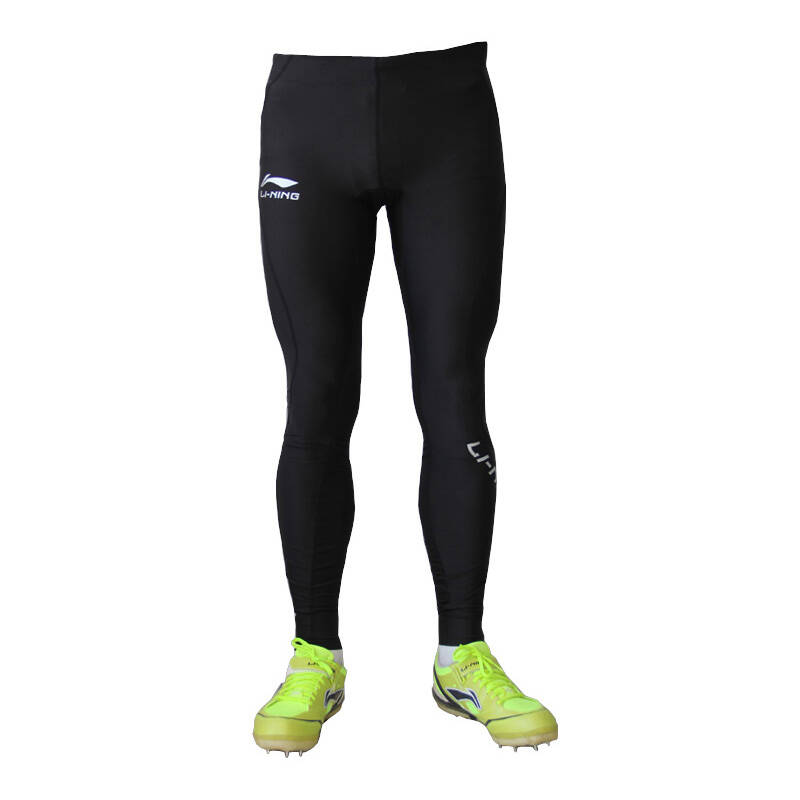 李宁专业运动 男子田径训练裤运动长裤紧身田径裤adlh005-1 黑色 l