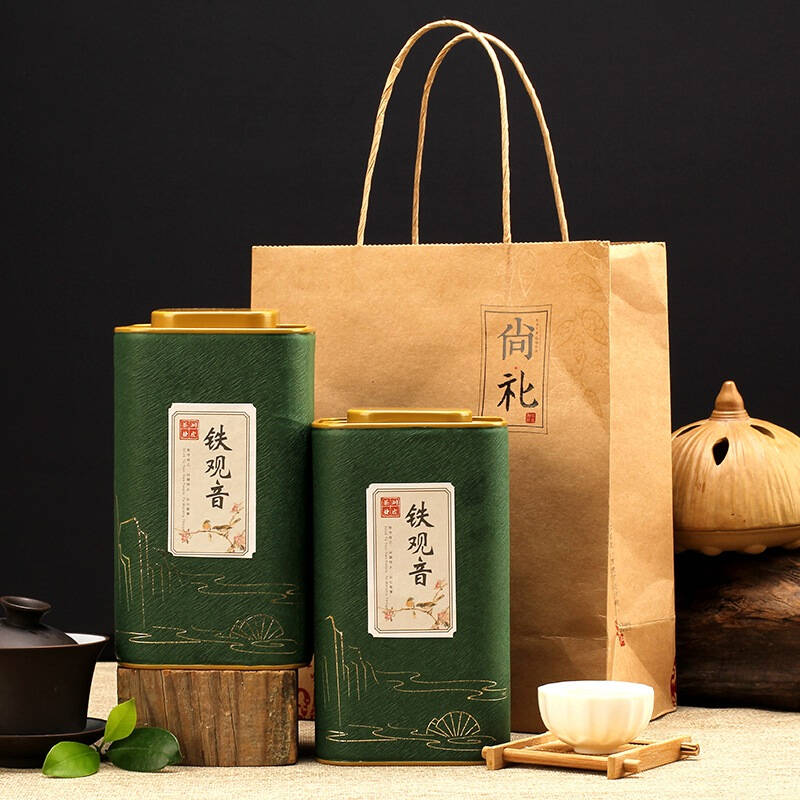 【京东超市】润虎 茶叶 乌龙茶 安溪铁观音 尚礼浓香型礼盒 250g*2罐