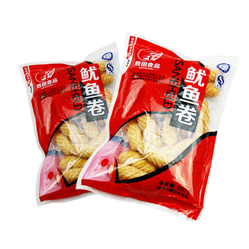 聚福鲜冷冻食品 海鲜制品 胜田鱿鱼卷200g/袋 美味鱿鱼卷 生鲜水产品