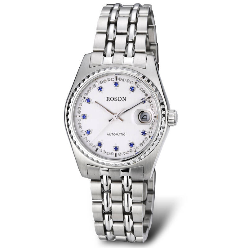 劳士顿(rosdn)商务休闲男表镶钻防水手表 2007-1镶钻本色