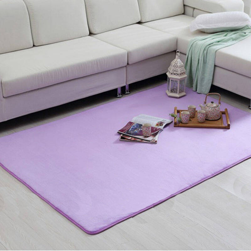 雪之恋 珊瑚绒地毯 客厅茶几沙发卧室地毯 超柔顺滑可水洗不掉毛 紫色