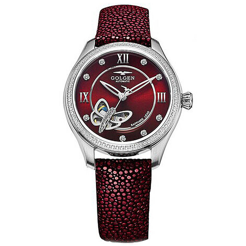 古尊(golgen) 全自动机械表 时尚风情蛇纹皮带手表 女表 腕表 6010f