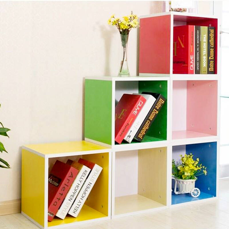 意美特单层格柜 书柜 彩色柜子 自由组合柜 儿童玩具 小格子 书架