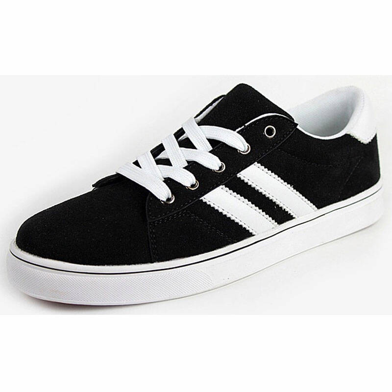 尤萨春季新款两条杠韩版磨砂男鞋子时尚潮流单鞋男运动板鞋男士休闲鞋