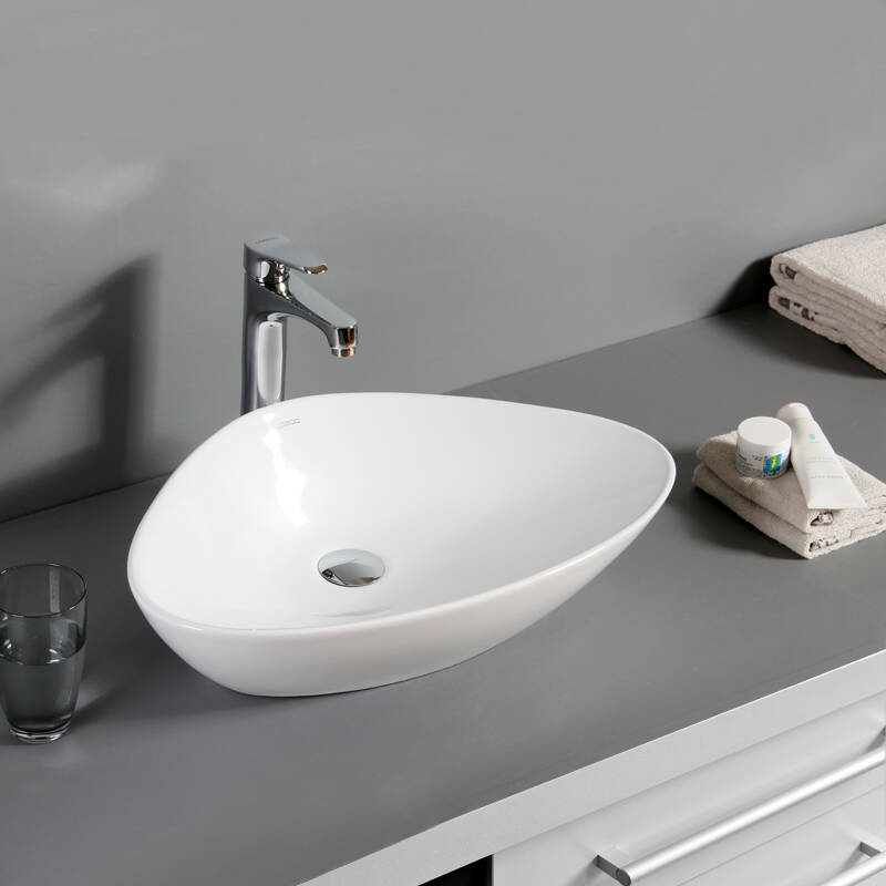 乐谷卫浴时尚款扇贝形陶瓷台上洗脸盆 lg-e80201 面盆套装二