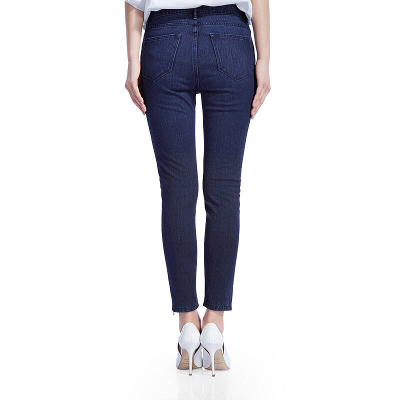 哥弟女装新品百搭9分弹性铅笔小脚裤修身休闲裤女190008 蓝 xs(1码)