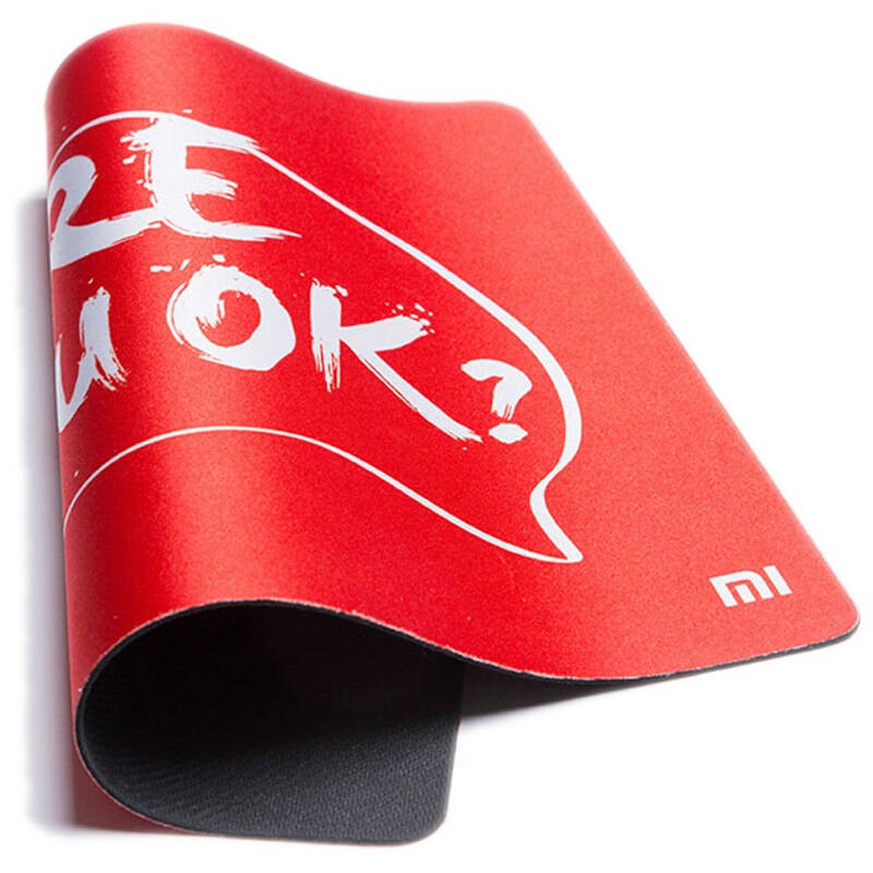 you ok 红色 mi鼠标垫-防滑橡胶底 小米鼠标垫-热转印图案-优质织物