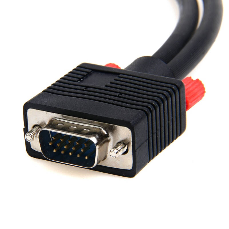 vga 一分二公对母 电脑连接线 0.3米 黑色vga一分二0.3米
