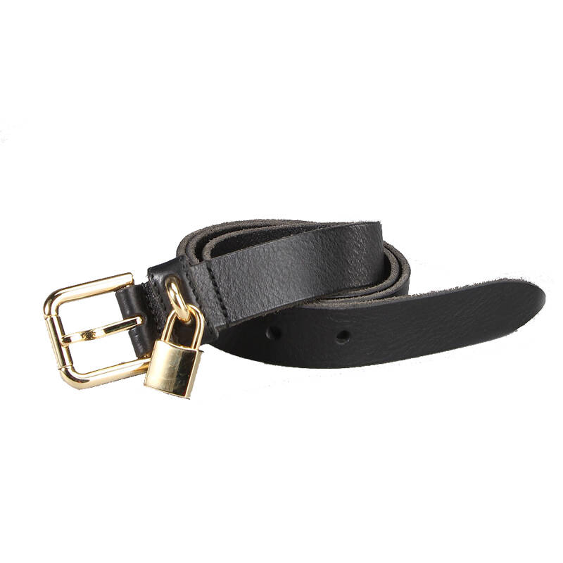 dolce&gabbana 杜嘉班纳 女士黑色小牛皮带锁休闲皮带be0731-a13761