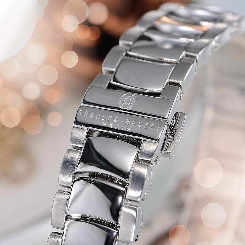 查尔斯宝 charles-hubert 女表手表全自动机械表女士手表防水钢皮带