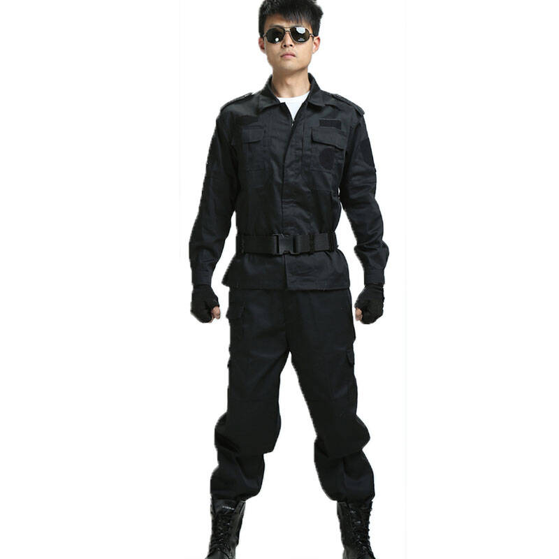 黑色特战服套装 户外休闲透气战术含棉特勤服装军训教官服 军迷用品