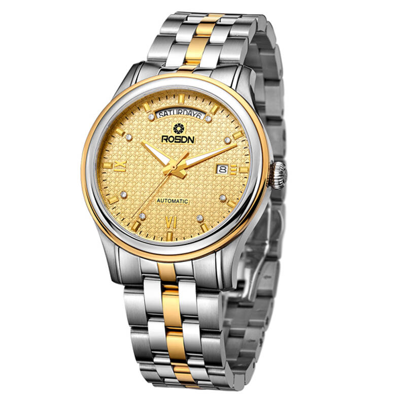 劳士顿(rosdn)全自动机械表男女士手表2059 包18k真金情侣表之男女表