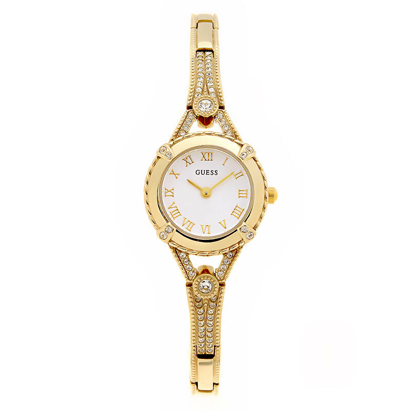 盖尔斯(guess)手表女士表时尚镶钻金色钢带石英女表潮流手链女士手表