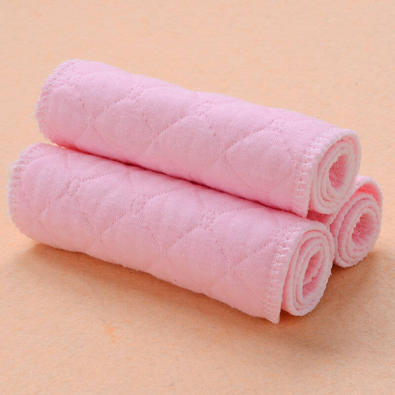 宝宝加厚透气尿片 婴儿全棉纱布尿布 生态棉春夏 32*12cm(粉色)