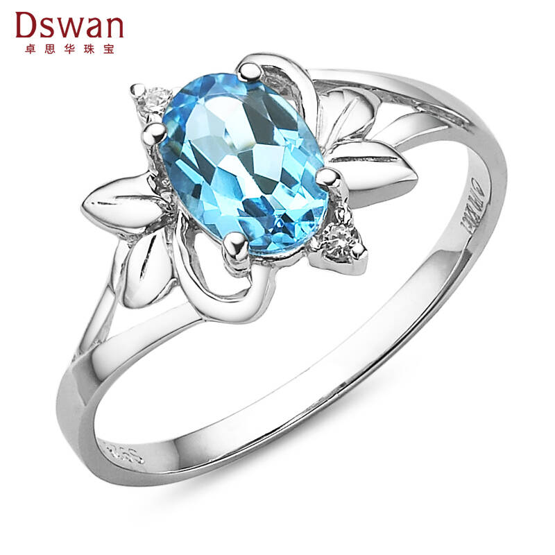 卓思华(dswan)托帕石戒指s925银彩宝女戒 16#定制