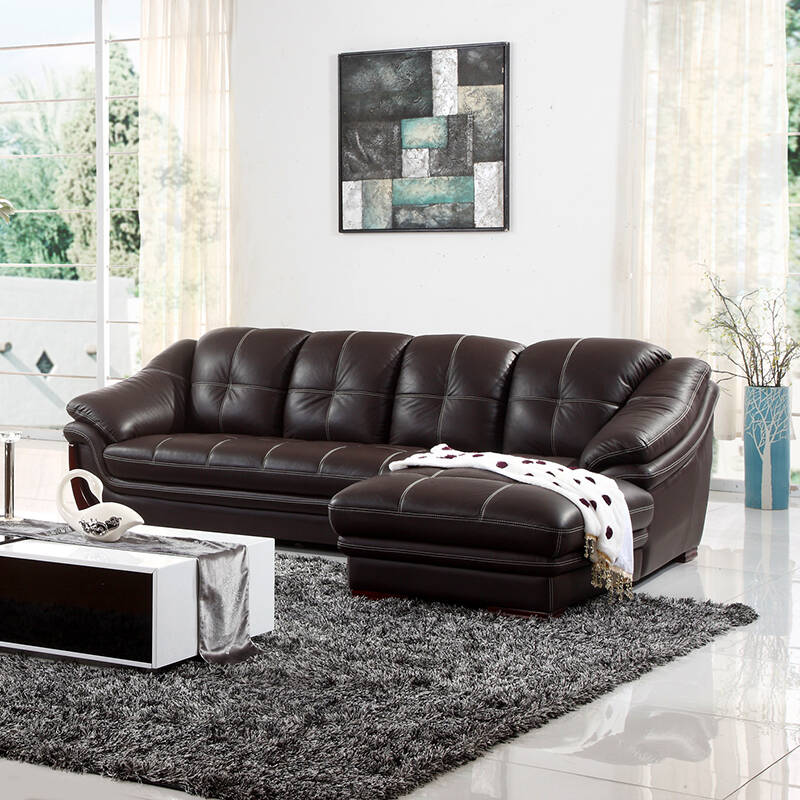 慕尼思丹 特价真皮沙发转角组合客厅 头层牛皮皮艺沙发 国产皮三人位