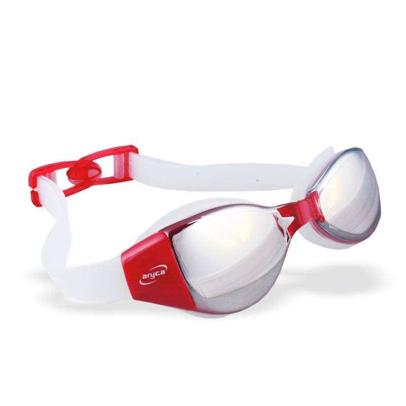 aryca 台湾雅丽嘉 防雾防水一扣式头带电镀泳镜 46a 枣红