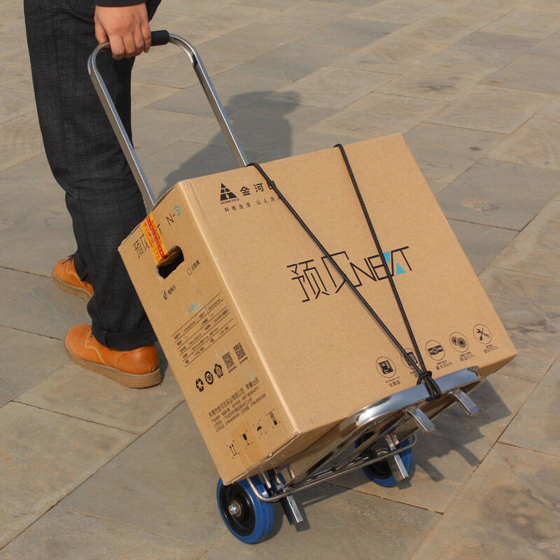 杰适 不锈钢两轮行李车可折叠手拉车载重王拉货车小拖车买菜车购物车