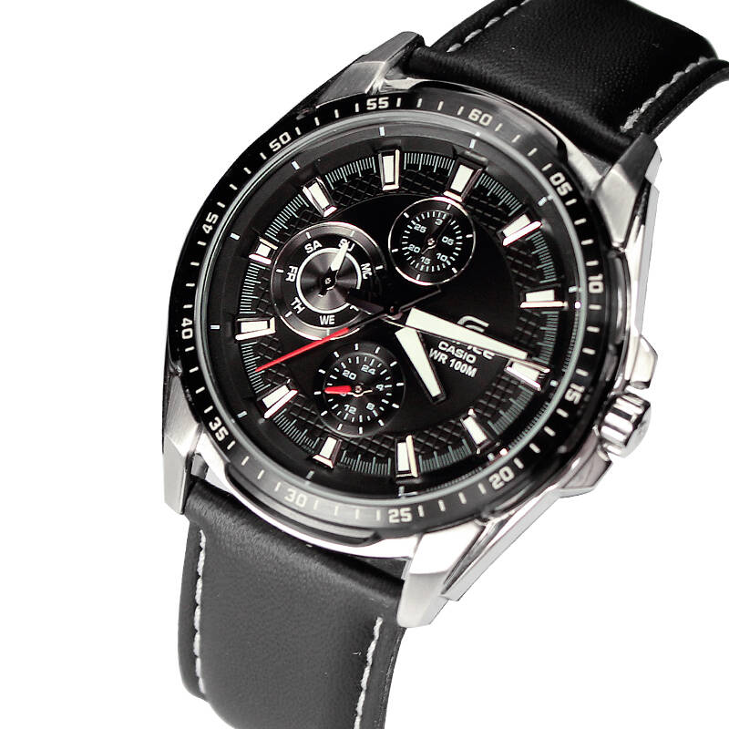 卡西欧(casio)手表四眼钢带运动石英男士手表 ef-336l-1a1