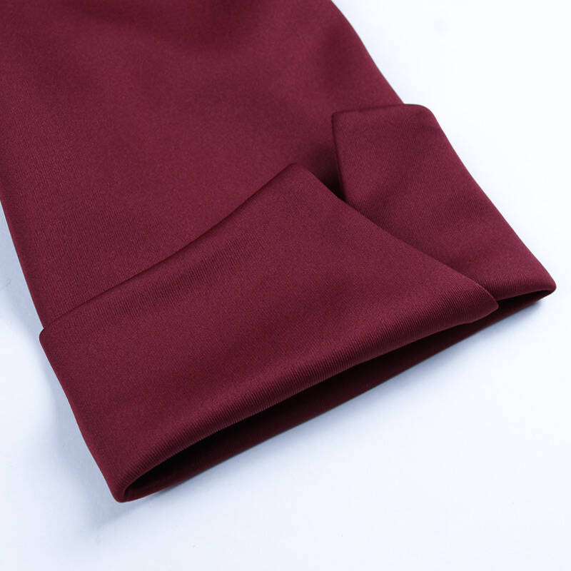 芭娜2015秋装新款时尚女装欧美通勤修身风衣式纯色简约连衣裙 酒红色