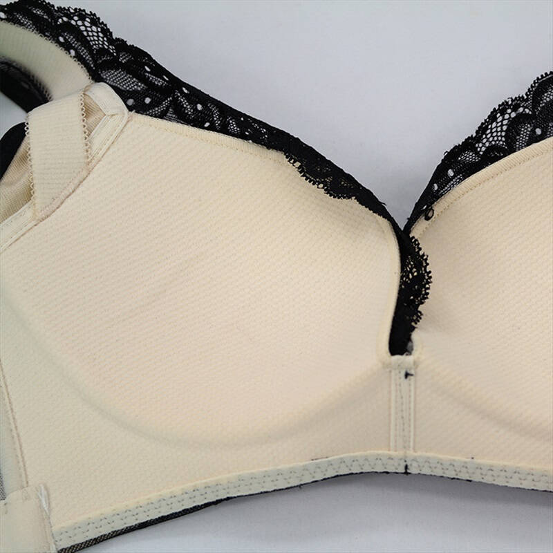 纤黛尔文胸正品背心式蕾丝薄杯侧收聚拢无钢圈黑色75bc杯文胸包邮