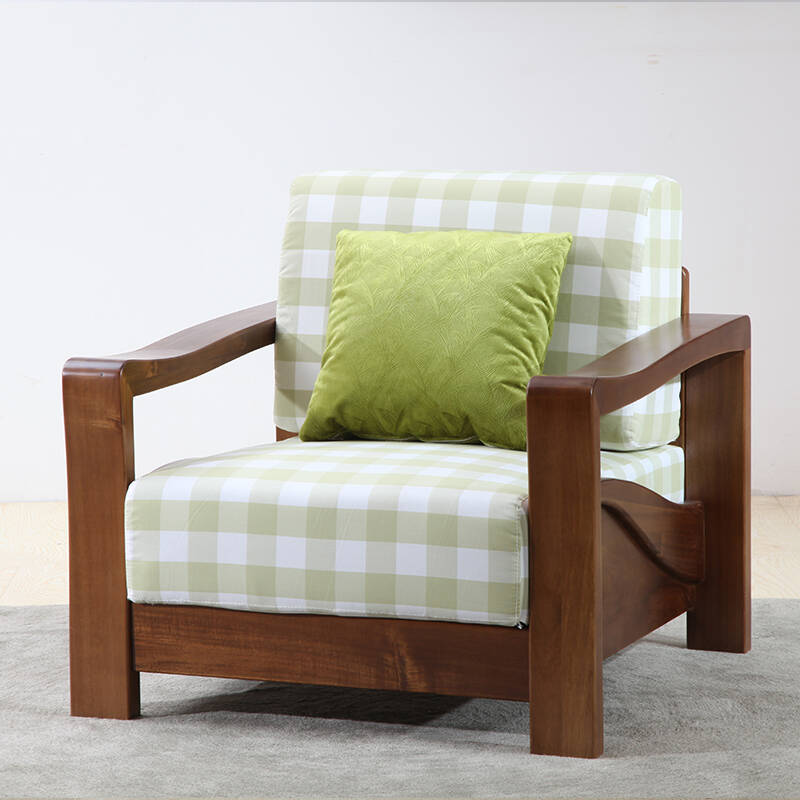 青岛一木 进口胡桃木全实木沙发 1 2 3组合沙发现代中式简约款 1 2 3