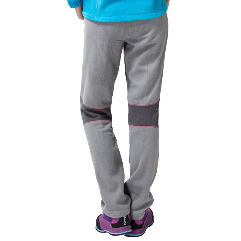 犸凯奴户外时尚登山服 秋冬情侣保暖抓绒裤透气男女软壳裤 女浅灰