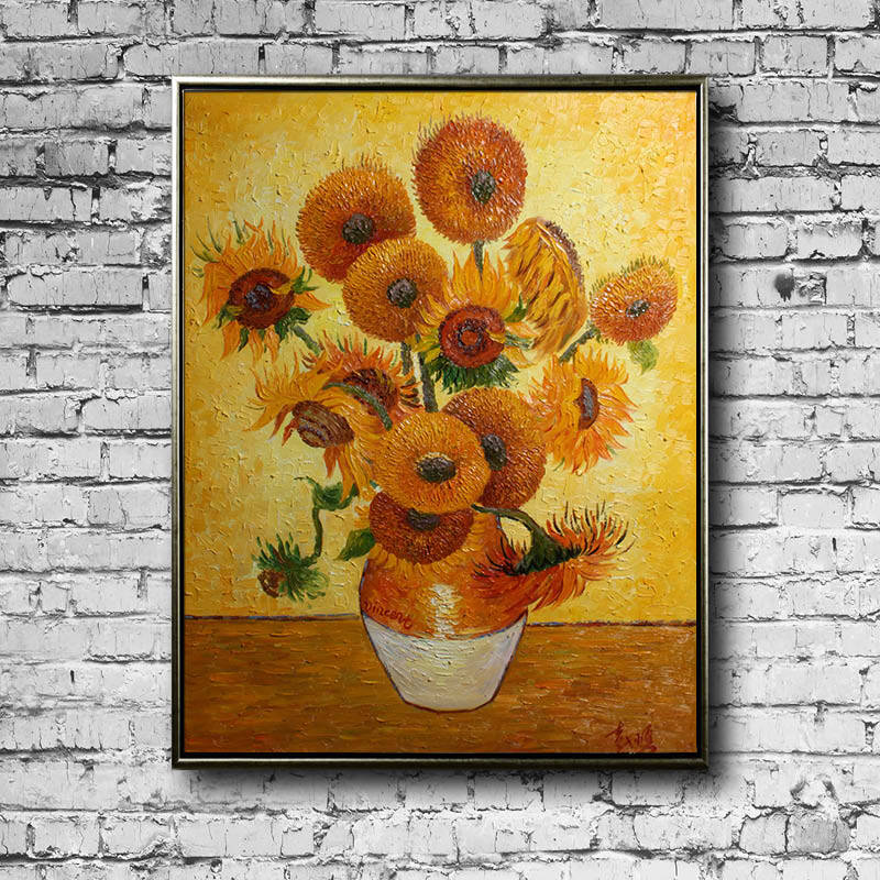 梵高作品系列 纯手绘油画 花卉抽象风景名画客厅卧室玄关装饰画 印象