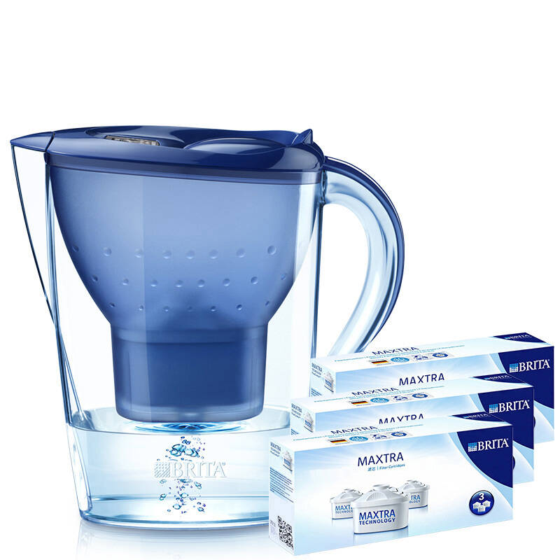 碧然德(brita)净水器净水壶(marella3.5l套装 蓝色1壶10芯