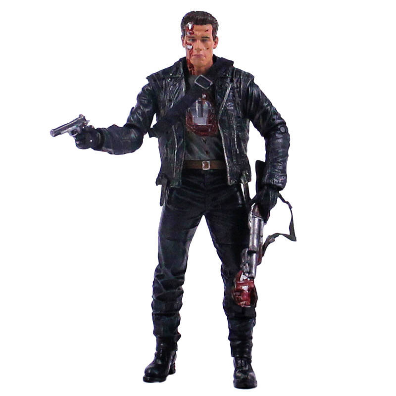 不二 终结者3 阿诺施瓦辛格 关节可动人偶 7寸模型玩具 t800战损