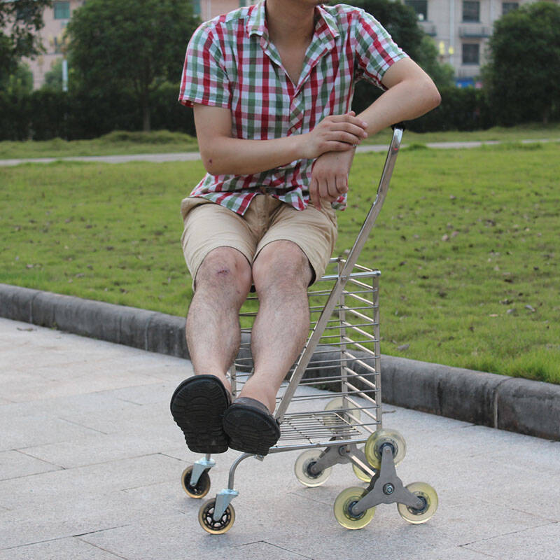 杰适 不锈钢爬楼购物车买菜车 便携可折叠手拉车超市推车小拖车拉货车