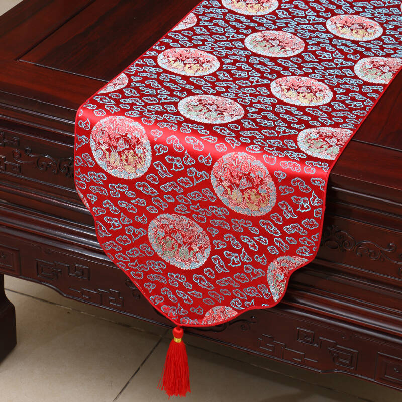 艺必旭中式田园桌旗桌布茶几布床旗柜旗桌垫长餐桌布欧式布艺定制