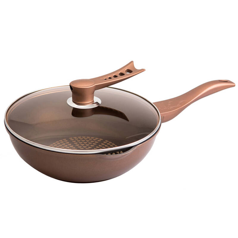 德世朗陶晶炒锅 无油烟不粘锅平底锅 煎锅电磁炉通用30cm c502 炒锅