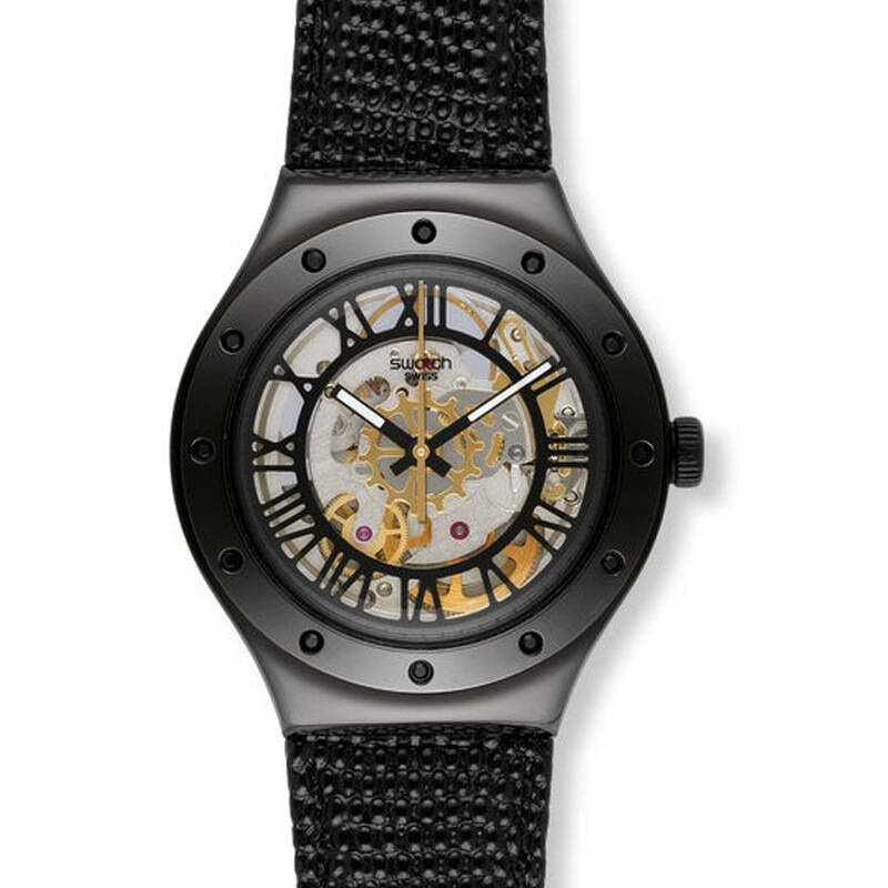斯沃琪(swatch)手表 金属绅士系列机械男表黑色罗塞塔yab100 京东自营