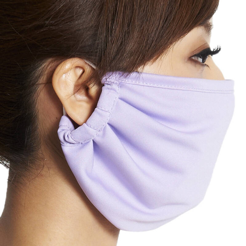 台湾uv100防紫外线防晒超大轻薄骑车防尘透气口罩男女12200 薰衣紫