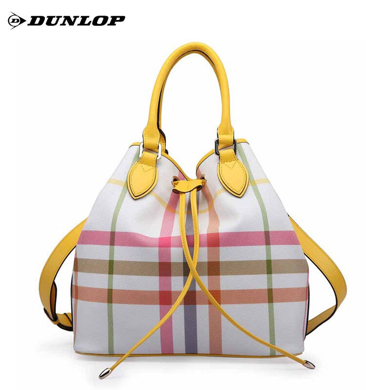 邓禄普(dunlop) 时尚女包潮流百搭欧美格子单肩斜挎水桶包 dp1320901