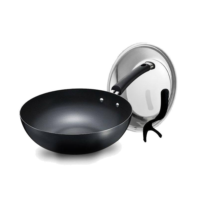 asd 爱仕达炒锅 32cm 铸铁锅无涂层 明火电磁炉通用锅 wg8332qn 30cm