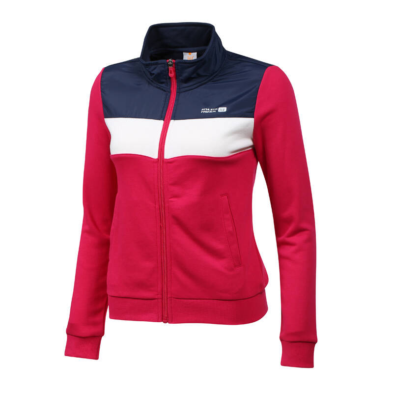 361度女运动服2015秋季综训开襟卫衣外套 561534824a 深粉 xxl