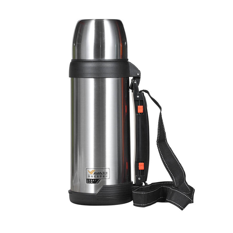 华亚保温壶户外真空旅行壶大容量广口热水壶 银色-hg9 1300ml