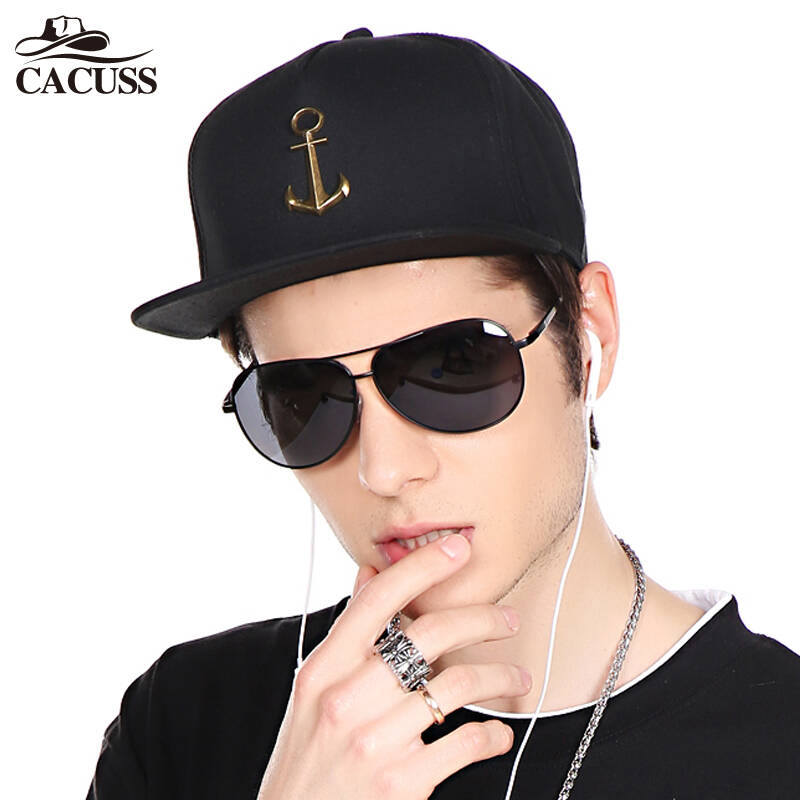 京东配送 cacuss棒球帽子 男士嘻哈帽子 精致铁牌时尚圆帽 韩版潮平舌