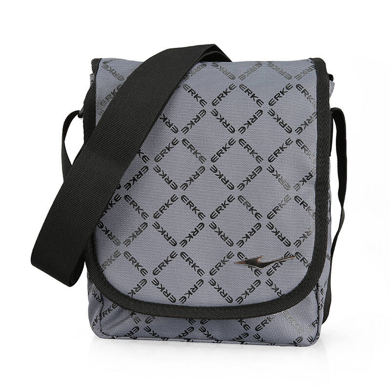 鸿星尔克运动包 erke中性挎包 时尚旅游斜跨包多功能单肩包 深灰