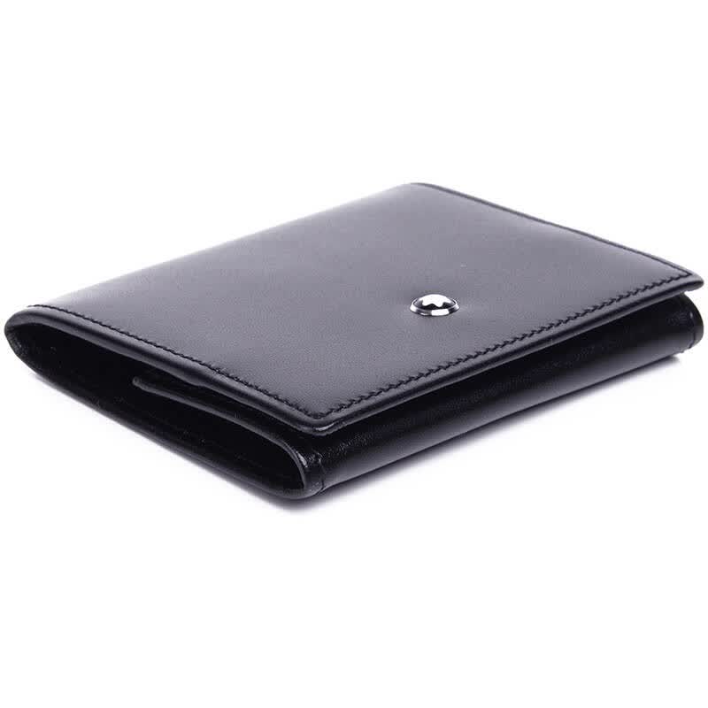 montblanc 万宝龙 男士黑色皮革零钱包14877