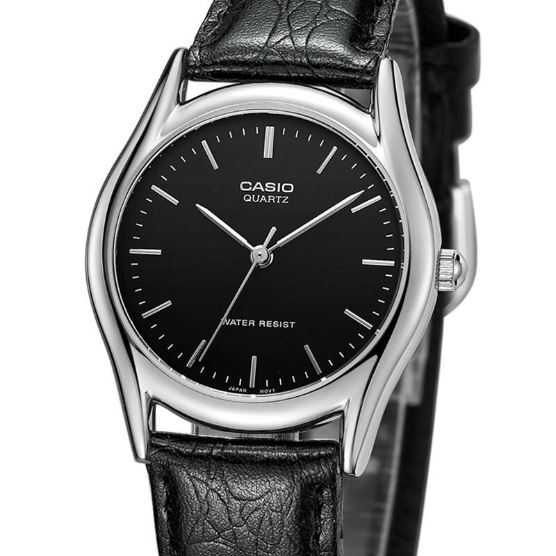 【全国联保】卡西欧(casio)手表 皮带简约小表盘男表 黑盘黑色皮带mtp