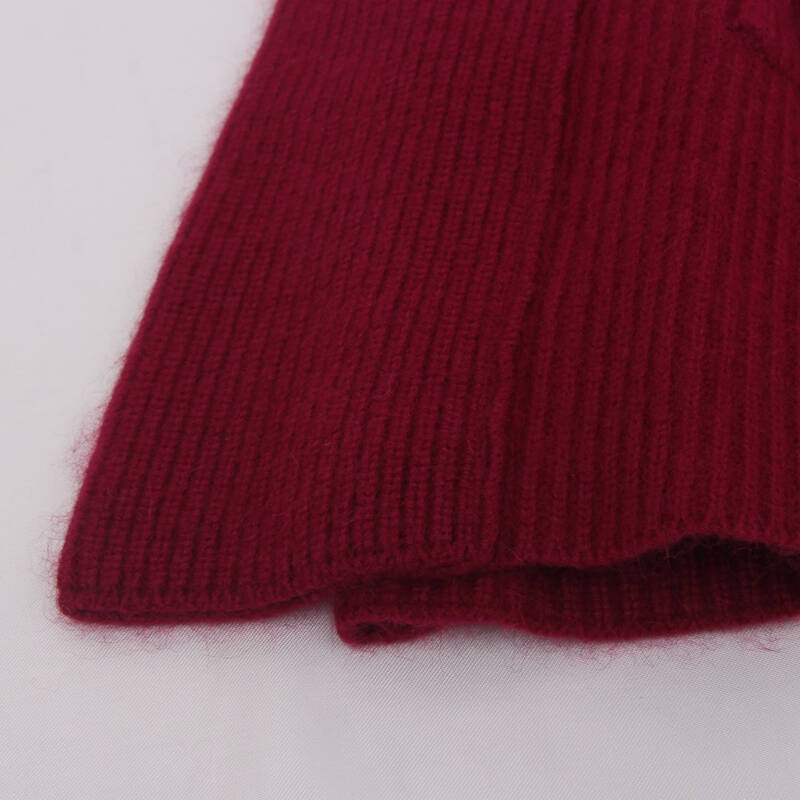 女装正品中长款貂毛女士连帽开衫针织大衣外套绒衫女外套毛衣 红色 s