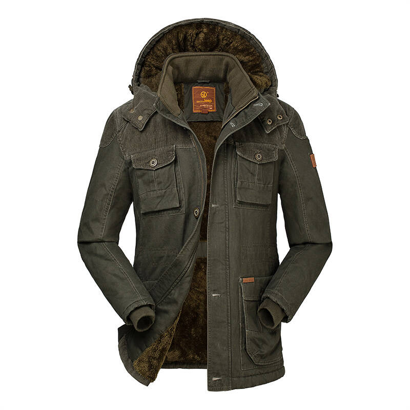 森林吉普 senlinjeep 户外舒适保暖男士防泼水棉衣 男 军绿色 l