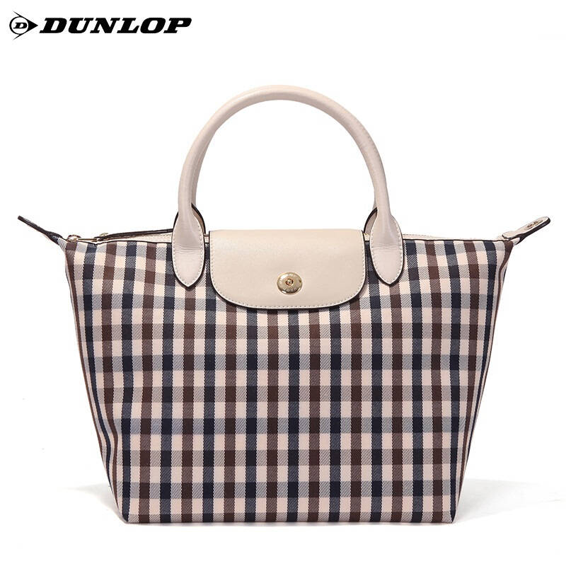 邓禄普(dunlop)欧美潮流女士包包 单肩格子女包 休闲女饺子包包 dm