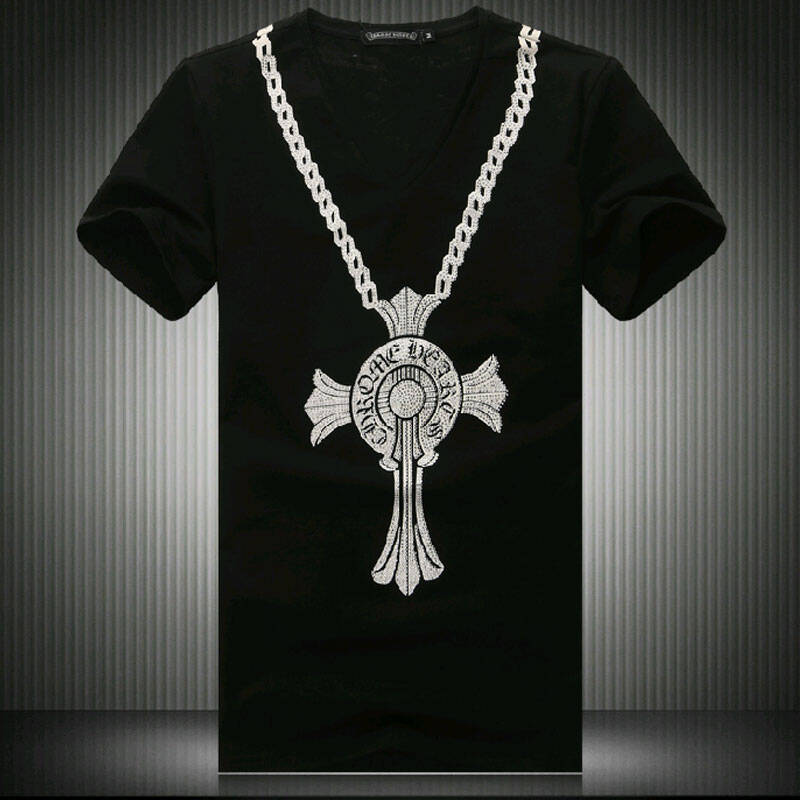 英伦风格男士十字架图案圆领短袖t恤jp105-66192 红色 xxxl