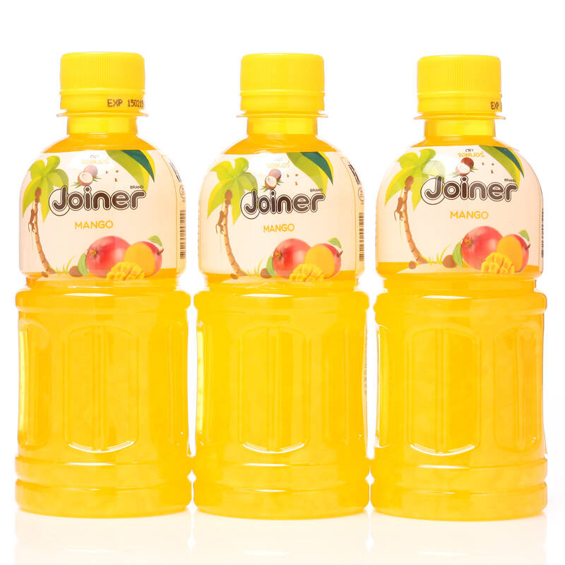 泰国进口 乔伊娜 浓缩椰果果汁芒果味320ml*3瓶 清凉爽口夏季必备 果